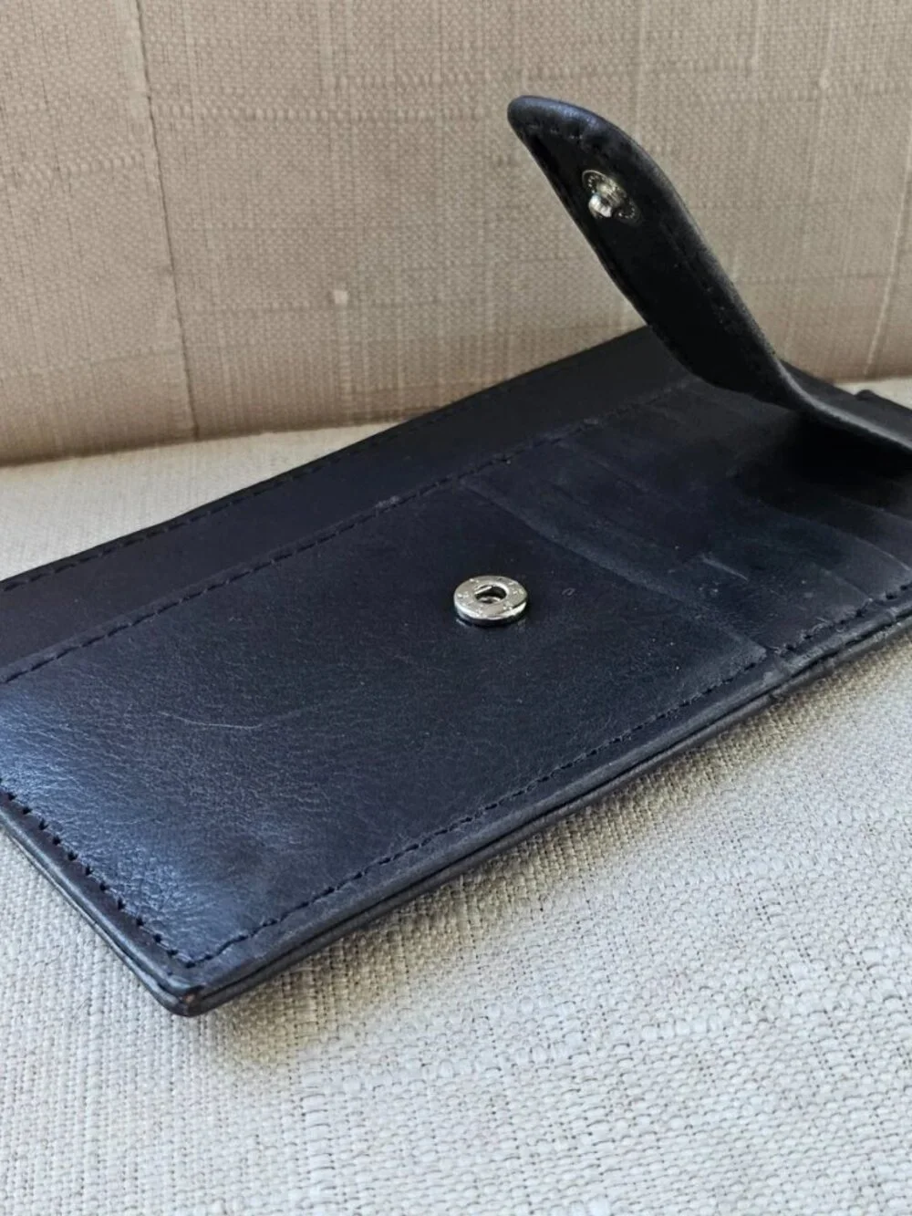 Leather Long Wallet Unisex Card Holder Blak Genuine Leather Handmade Clutch